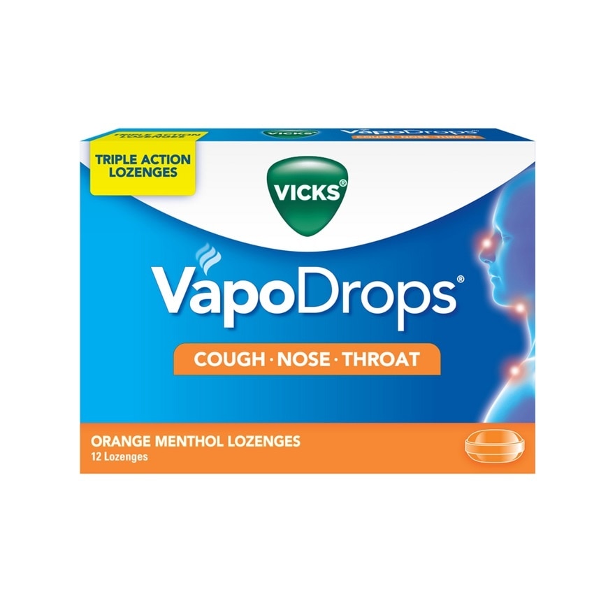 VapoDrops Lozenges - Orange Menthol 12S