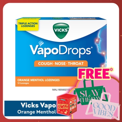 VICKS VapoDrops Lozenges - Orange Menthol 12S
