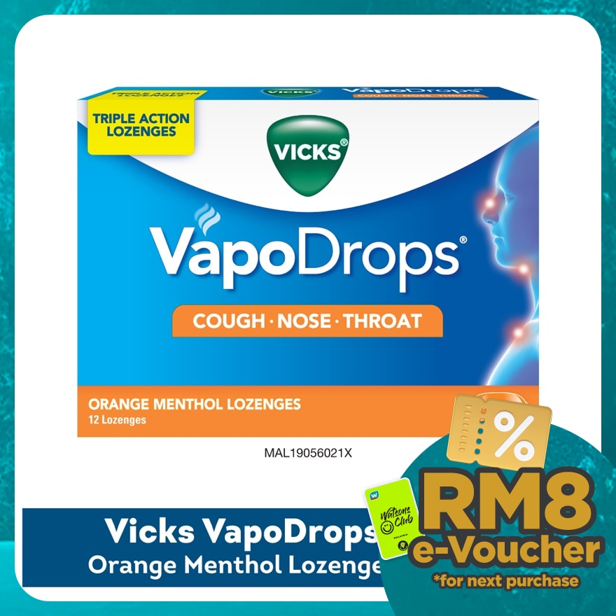 VapoDrops Lozenges - Orange Menthol 12S