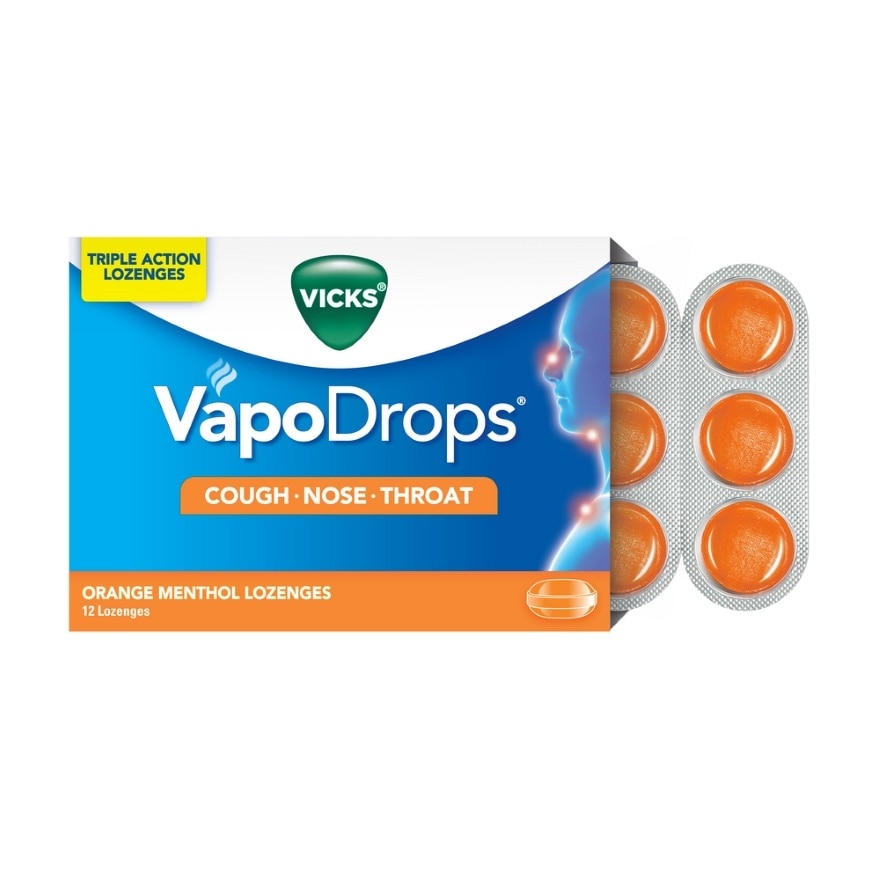 VapoDrops Lozenges - Orange Menthol 12S