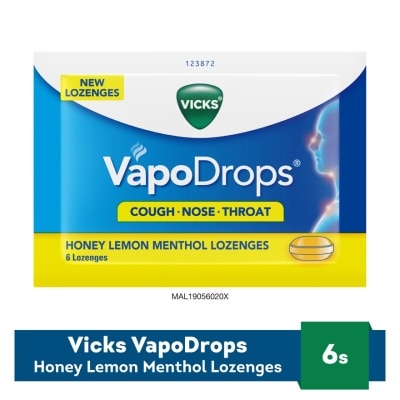 VICKS VapoDrops Lozenges - Honey Lemon Menthol 6S