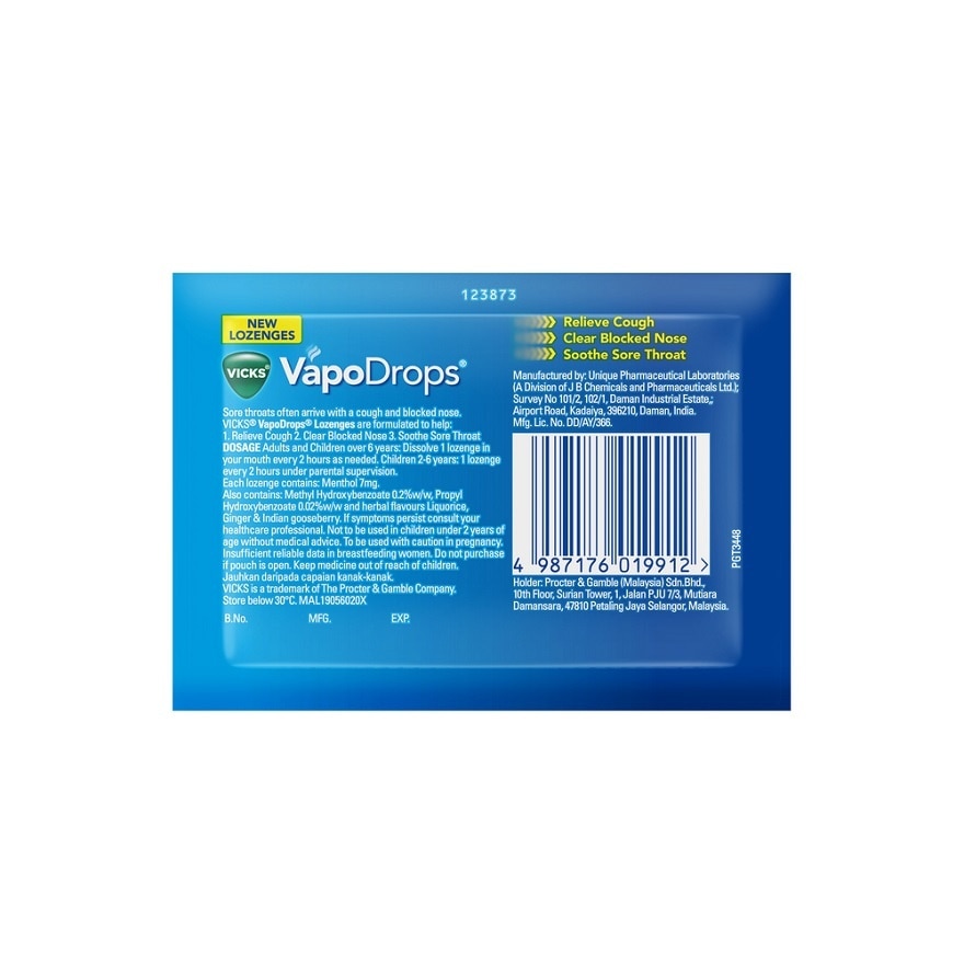 VapoDrops Lozenges - Honey Lemon Menthol 6S