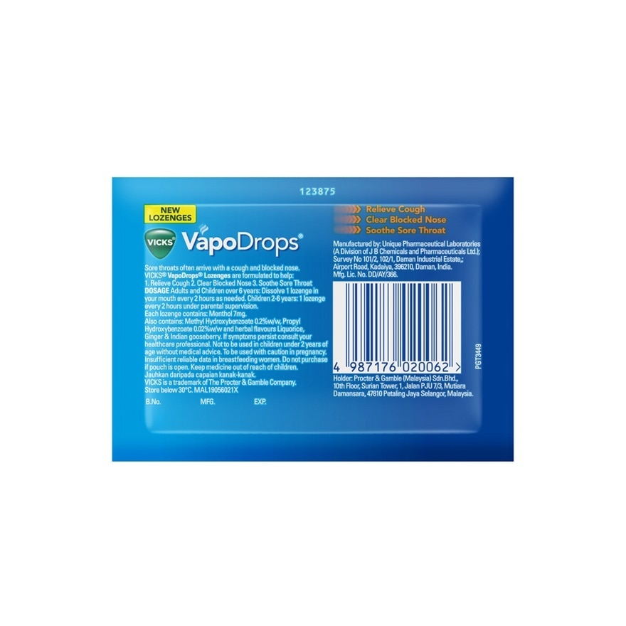 VapoDrops Lozenges - Orange Menthol 6S