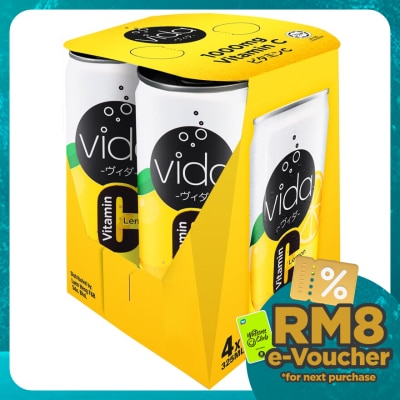 VIDA Vitamin C 1000mg Lemon Sparkling Flavoured Drink 4x325ml