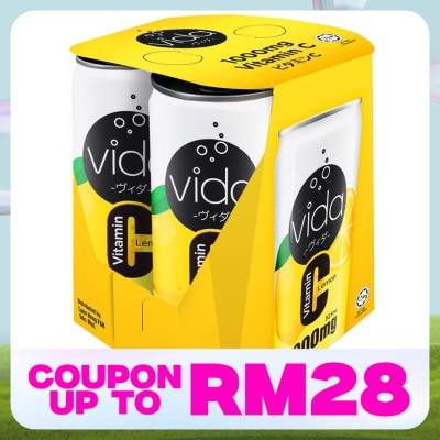 VIDA Vitamin C 1000mg Lemon Sparkling Flavoured Drink 4x325ml