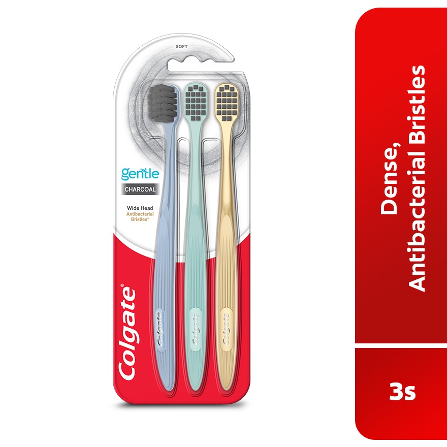 Colgate Gentle Charcoal Toothbrush 3s image