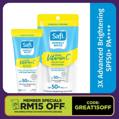 SAFI Perfect White 3X Advance Brightening Sunscreen SPF50+ 25g