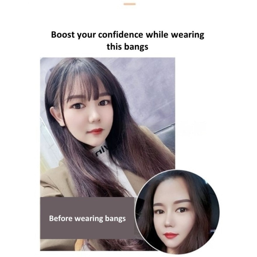 Human Hair Wig Clip In Bangs Extension Natural