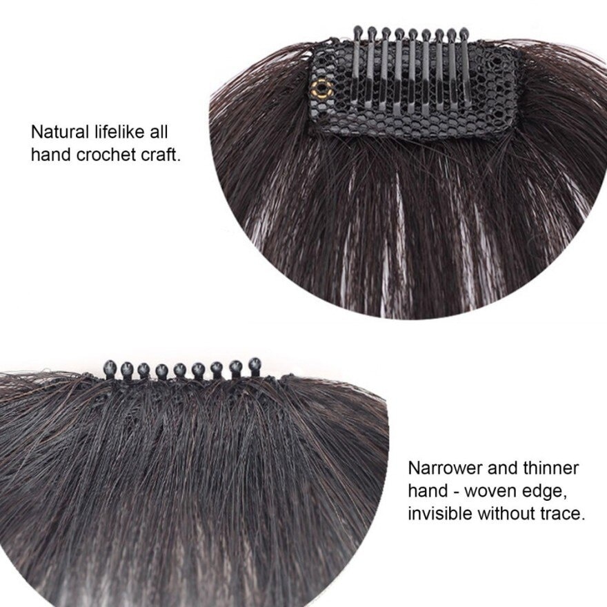 Human Hair Wig Clip In Bangs Extension Natural