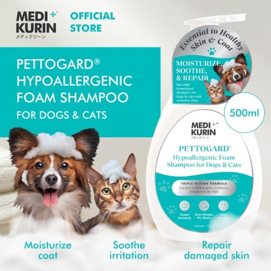 Hypoallergenic Foam Shampoo for Dogs & Cats 500ml