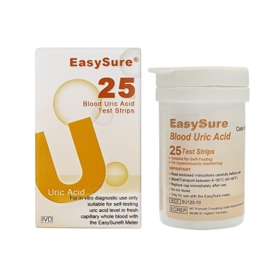 EASYSURE Blood Uric Test Strips 25's