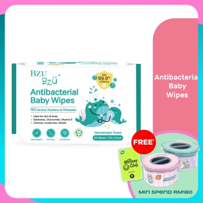 BZU BZU Antibacterial Baby Wipes 30'S