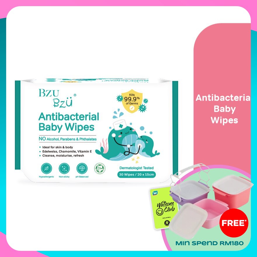 Antibacterial Baby Wipes 30'S