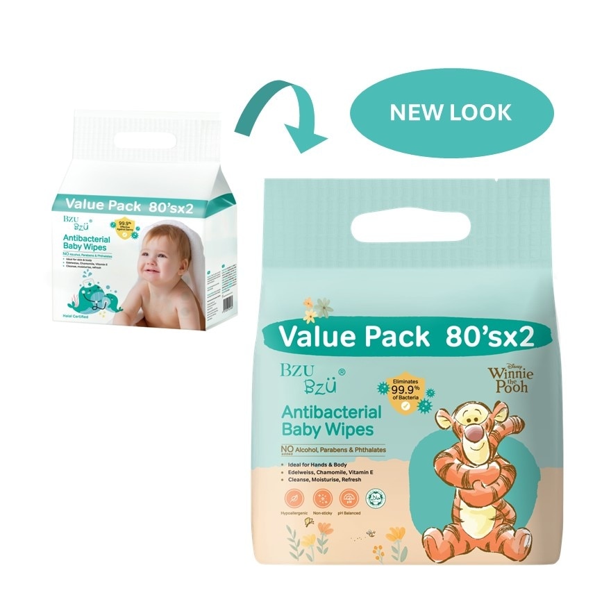 Antibacterial Baby Wipes Value Pack 2x80s
