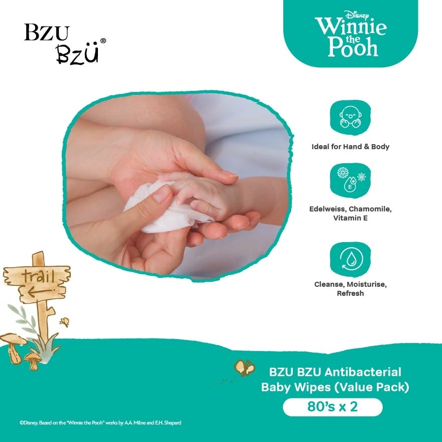 Antibacterial Baby Wipes Value Pack 2x80s
