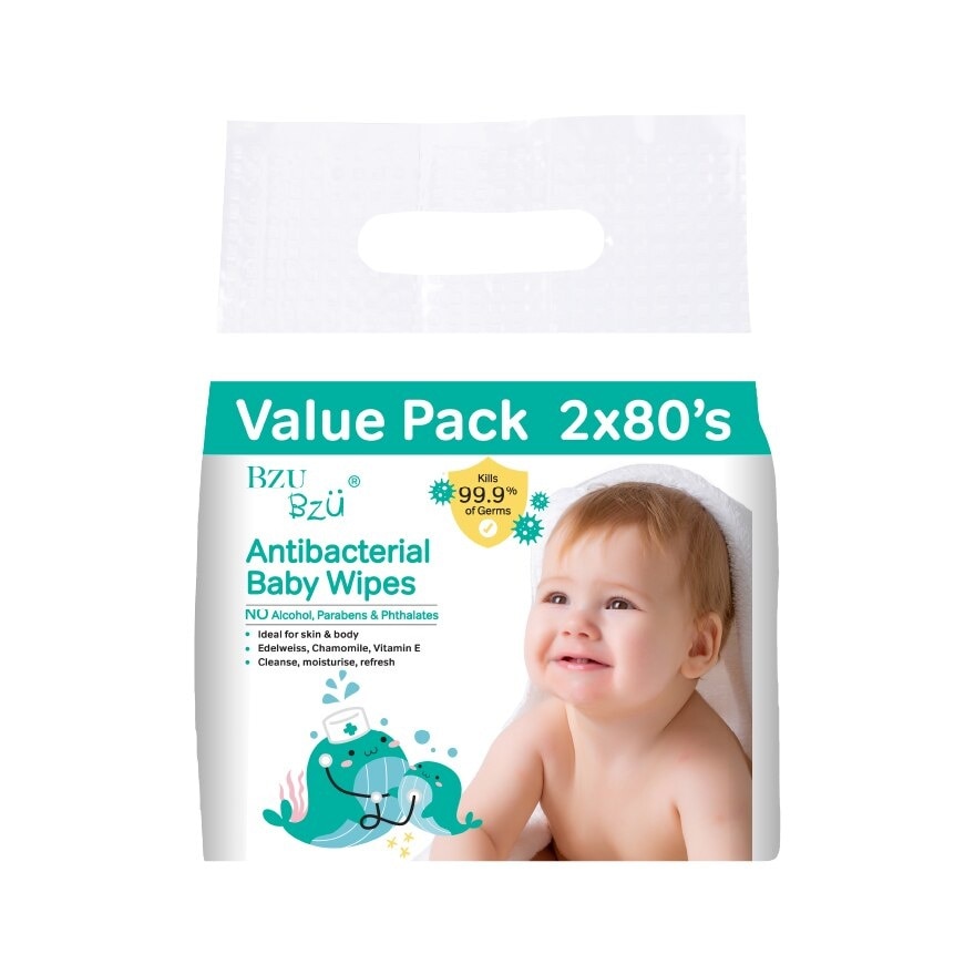 Antibacterial Baby Wipes Value Pack 2x80s