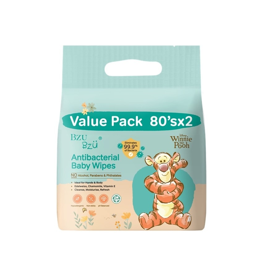 Antibacterial Baby Wipes Value Pack 2x80s