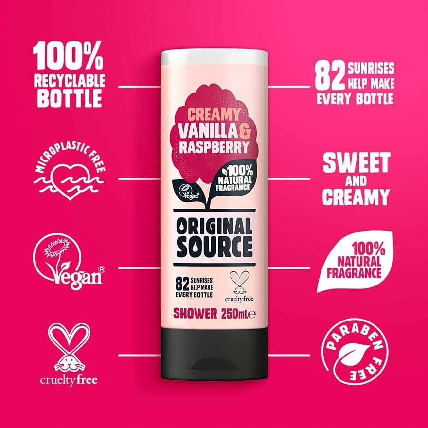 Shower Gel Creamy Vanilla & Raspberry 250ml