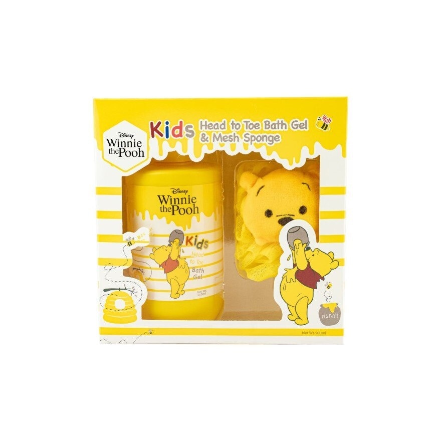 Winnie The Pooh Head to Toe Bath Gel & Mesh Sponge 500ml