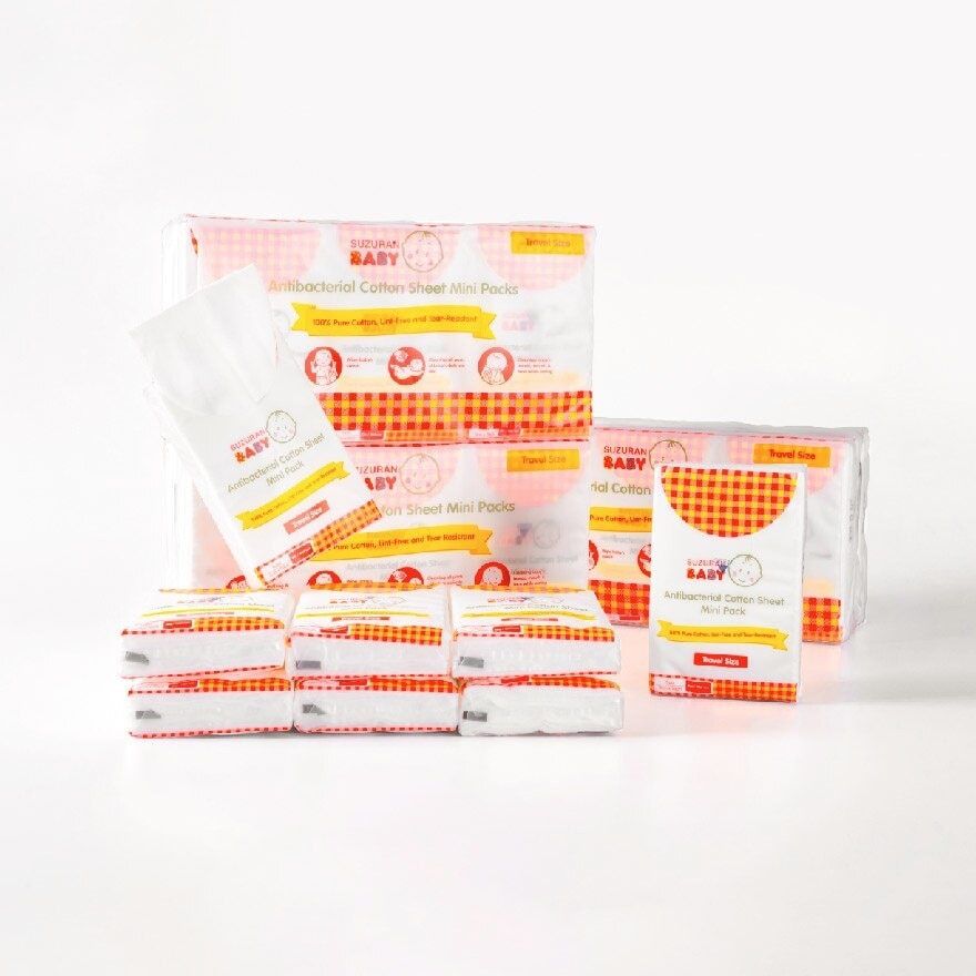 Antibacterial Cotton Sheet Mini Pack 15pcs - 9 pkts