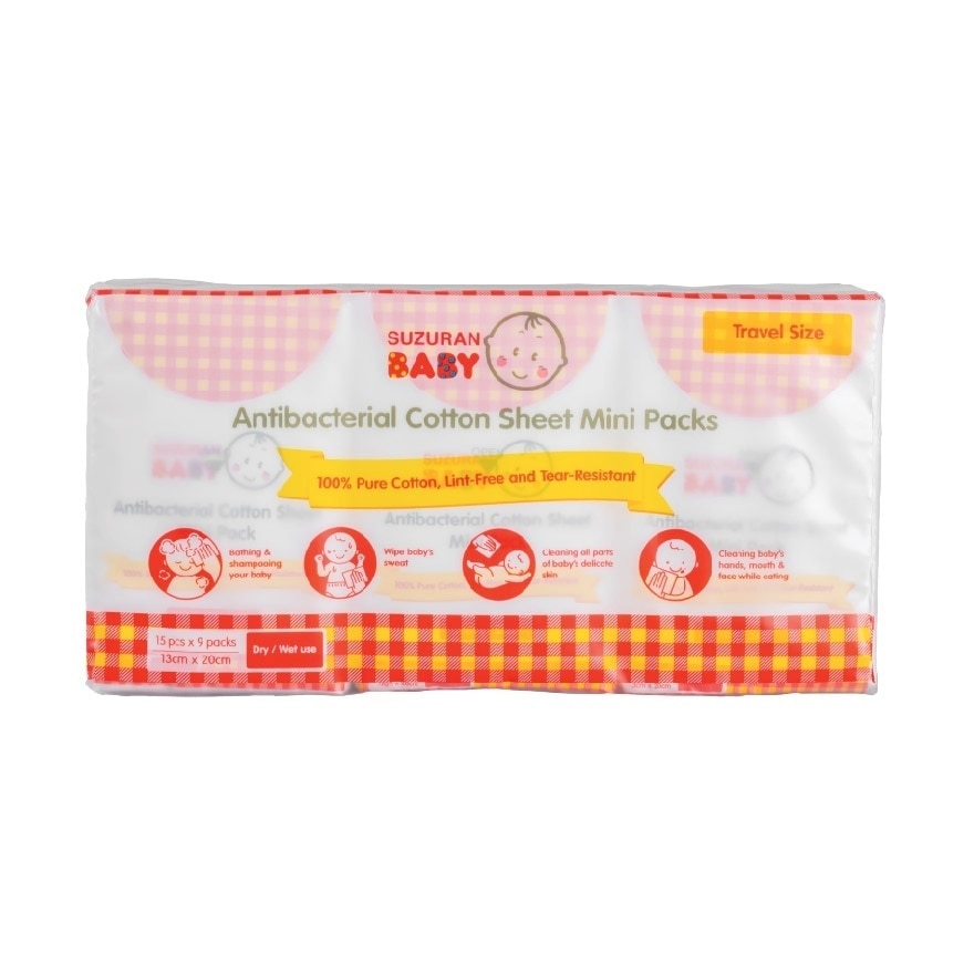 Antibacterial Cotton Sheet Mini Pack 15pcs - 9 pkts