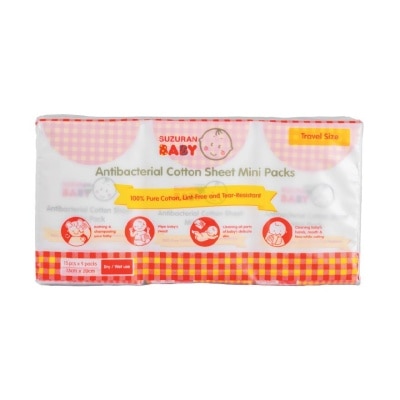 SUZURAN Antibacterial Cotton Sheet Mini Pack 15pcs - 9 pkts