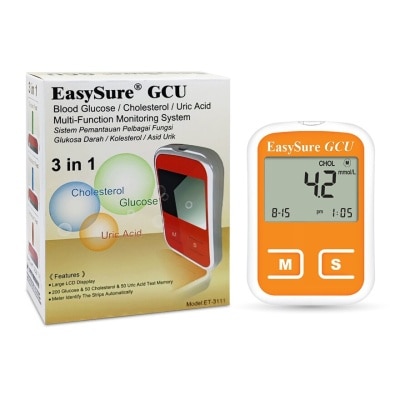 EASYSURE - 3 in 1 Meter - Blood Glucose, Uric Acid & Cholesterol