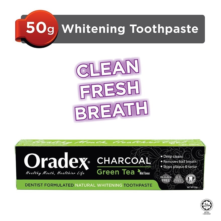 Charcoal Green Tea Toothpaste Sample  50g