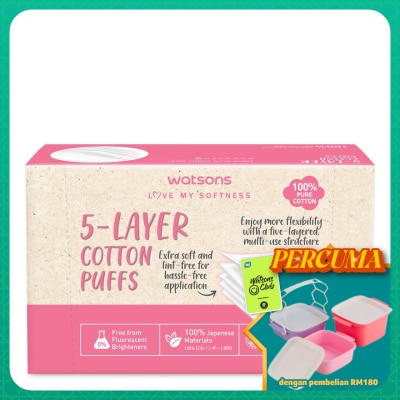 WATSONS - 5-Layer Cotton Puffs 80s