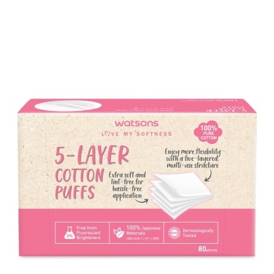 WATSONS 5-Layer Cotton Puffs 80s