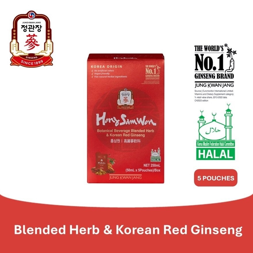 Botanical Beverage Blended Herb & Korean Red Ginseng Hong Sam Won 50mlx5s