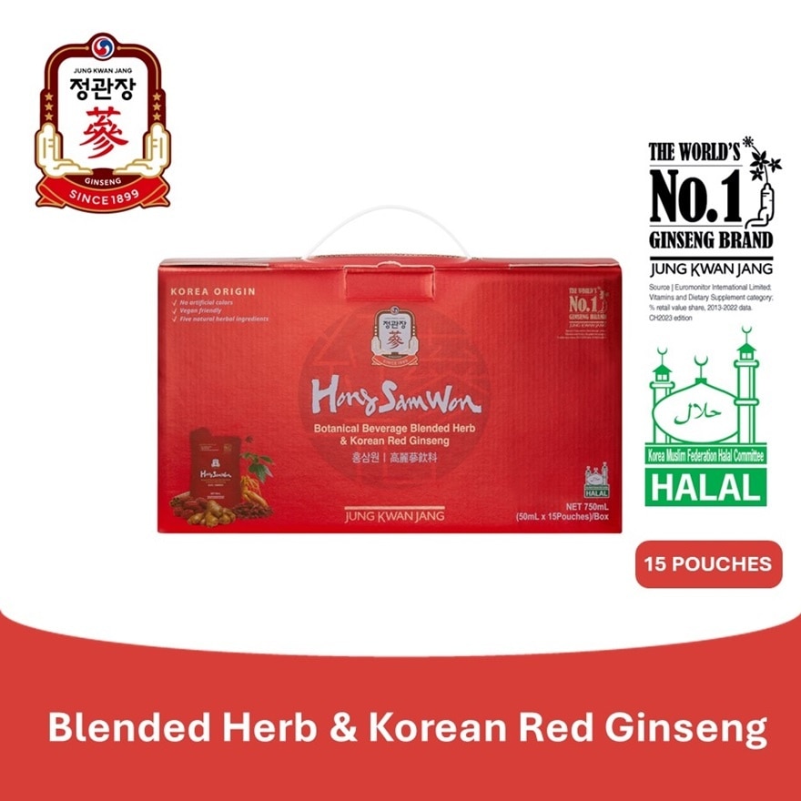 Botanical Beverage Blended Herb & Korean Red Ginseng Hong Sam Won 50mlx15s