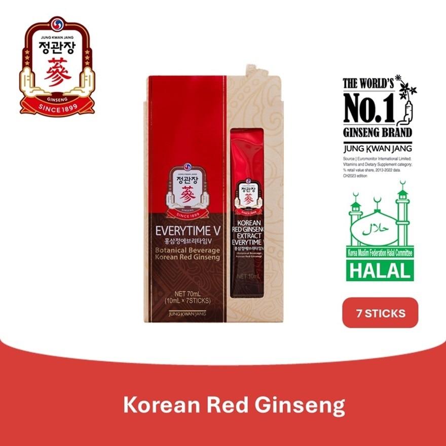 Botanical Beverage Korean Red Ginseng Everytime V 10mlx7s