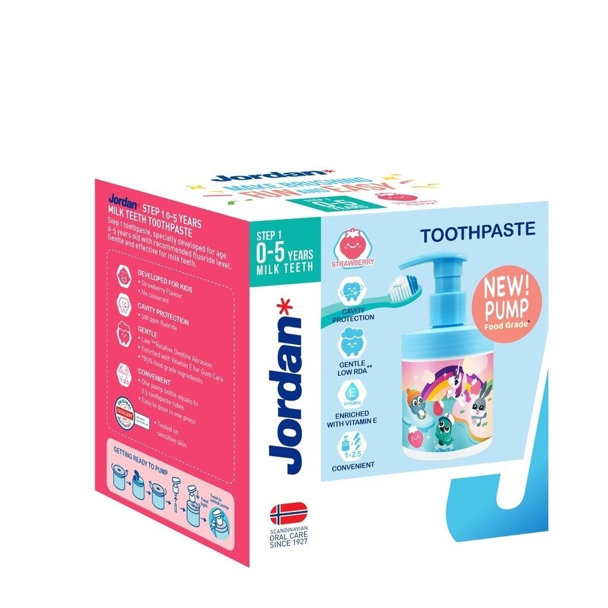 Kids Step 1 0-5 Years Toothpaste Pump Strawberry 188g