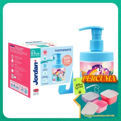 JORDAN - Kids Step 1 0-5 Years Toothpaste Pump Strawberry 188g