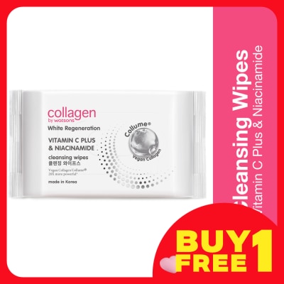 COLLAGEN BY WATSONS White Regeneration Vitamin C Plus & Niacinamide Cleansing Wipes 30s