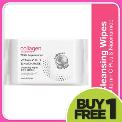COLLAGEN BY WATSONS White Regeneration Vitamin C Plus & Niacinamide Cleansing Wipes 30s