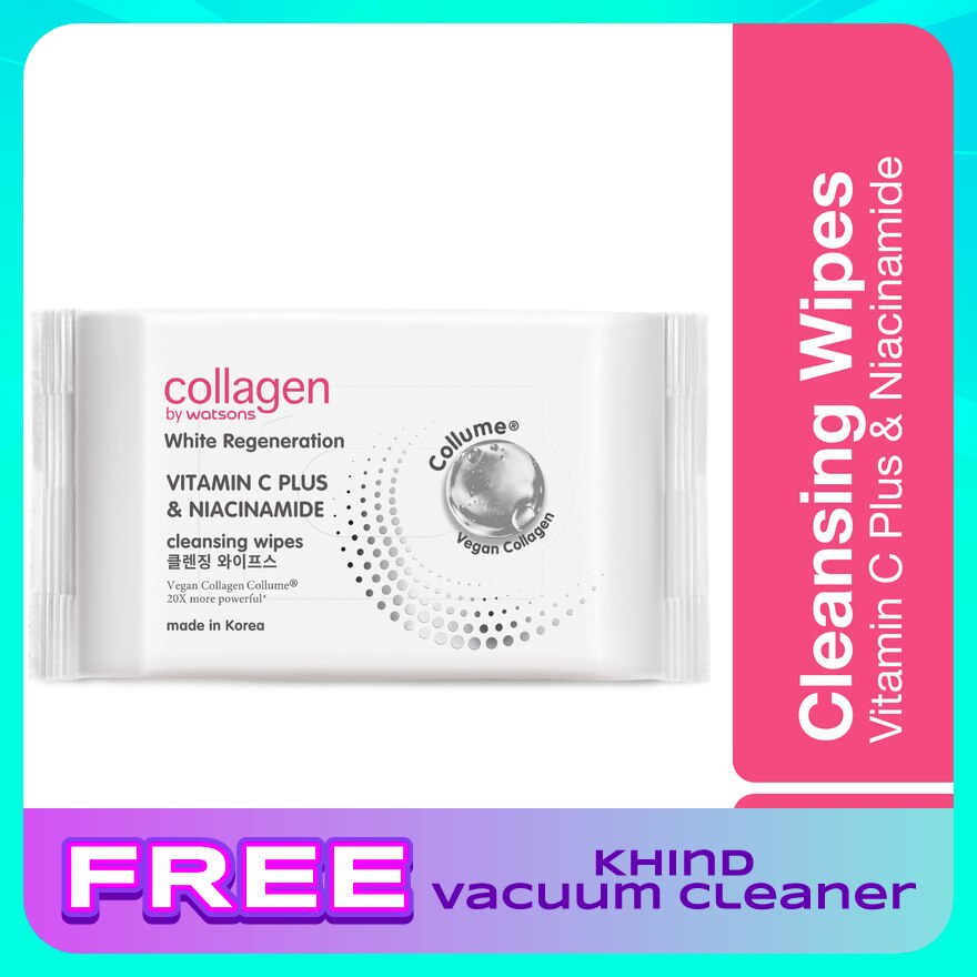White Regeneration Vitamin C Plus & Niacinamide Cleansing Wipes 30s
