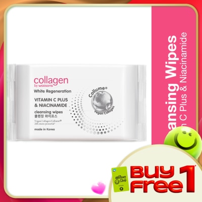 COLLAGEN BY WATSONS - White Regeneration Vitamin C Plus & Niacinamide Cleansing Wipes 30s