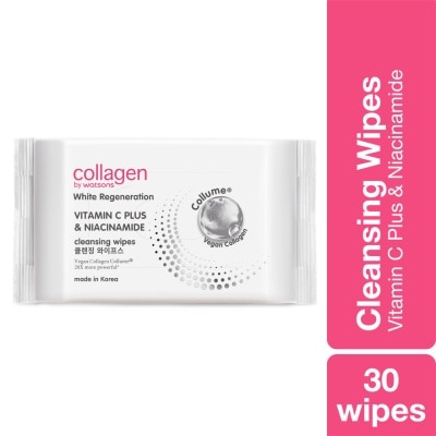 COLLAGEN BY WATSONS White Regeneration Vitamin C Plus & Niacinamide Cleansing Wipes 30s