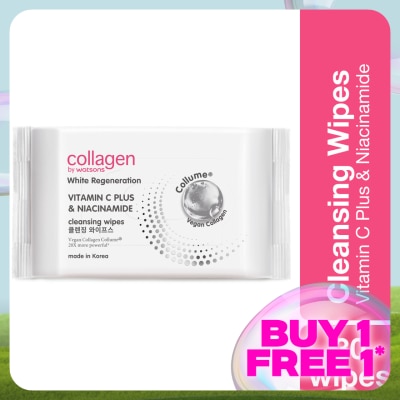 COLLAGEN BY WATSONS White Regeneration Vitamin C Plus & Niacinamide Cleansing Wipes 30s