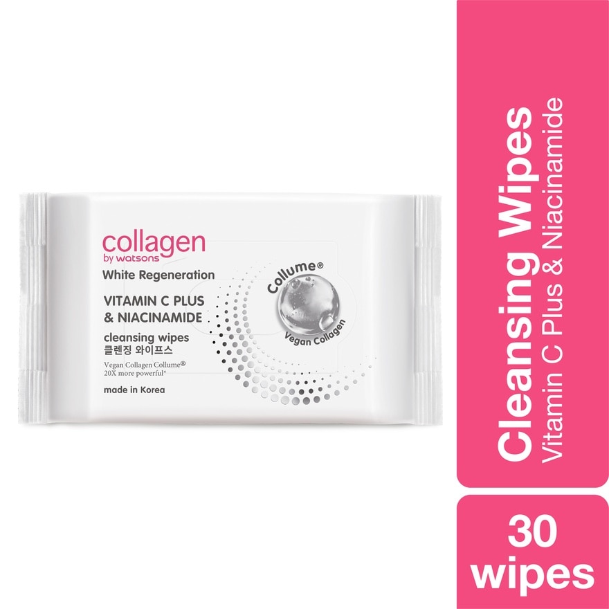 White Regeneration Vitamin C Plus & Niacinamide Cleansing Wipes 30s