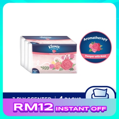 KLEENEX Facial Tissue Soft Pack Rose Aroma 3Ply (4x44s)