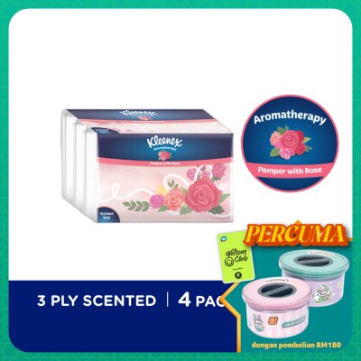 KLEENEX Facial Tissue Soft Pack Rose Aroma 3Ply (4x44s)