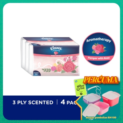 KLEENEX - Facial Tissue Soft Pack Rose Aroma 3Ply (4x44s)