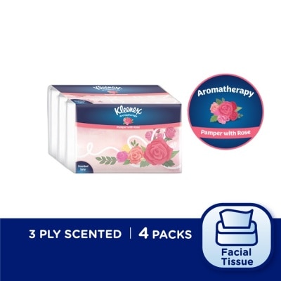 KLEENEX Facial Tissue Soft Pack Rose Aroma 3Ply (4x44s)