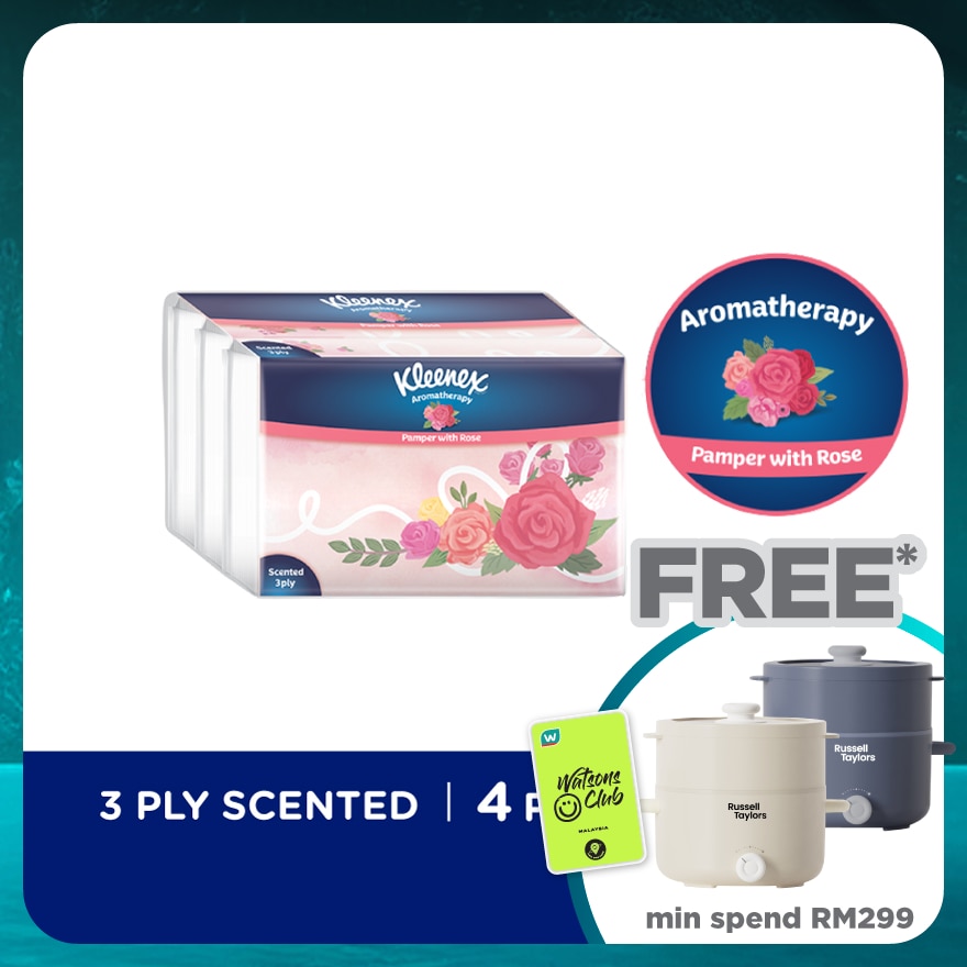 Facial Tissue Soft Pack Rose Aroma 3Ply (4x44s)