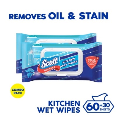 SCOTT Protect Kitchen Wet Wipes (60s+30s)