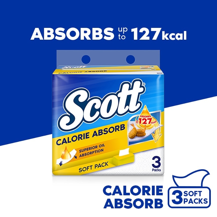 Calorie Absorb Kitchen Towel Softpack (80s x 3 Packs)