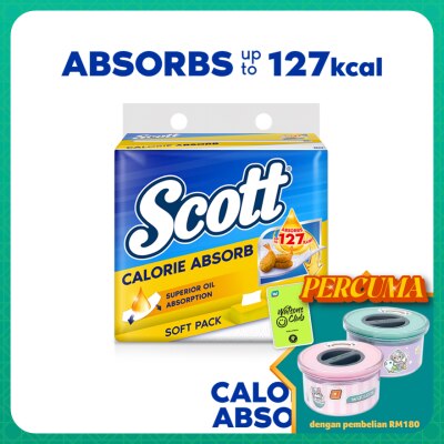 SCOTT Calorie Absorb Kitchen Towel Softpack (80s x 3 Packs)